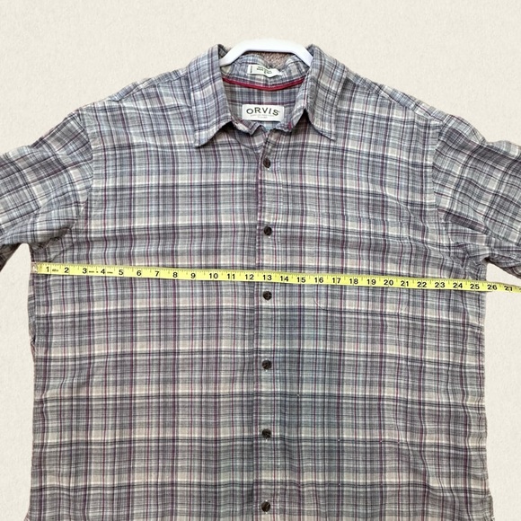 Orvis Plaid Short Sleeve Button Down Shirt - Picture 3 of 5